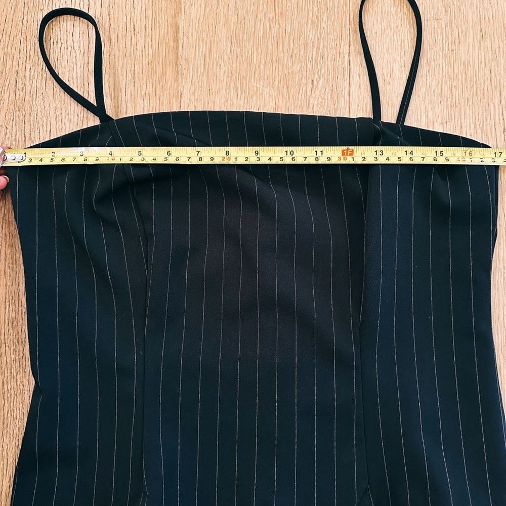 Y2K Studio Y Black Pinstripe 3 Piece Sleeveless Pantsuit - Picture 7 of 15